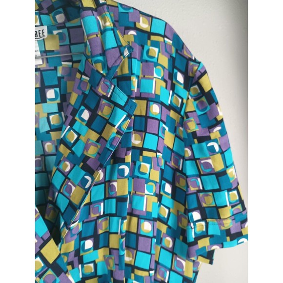 Robbie Bee 100% Silk Sz 10 Maxi Shirt Dress Check Blue Lined Belt Buttoned - Picture 7 of 16